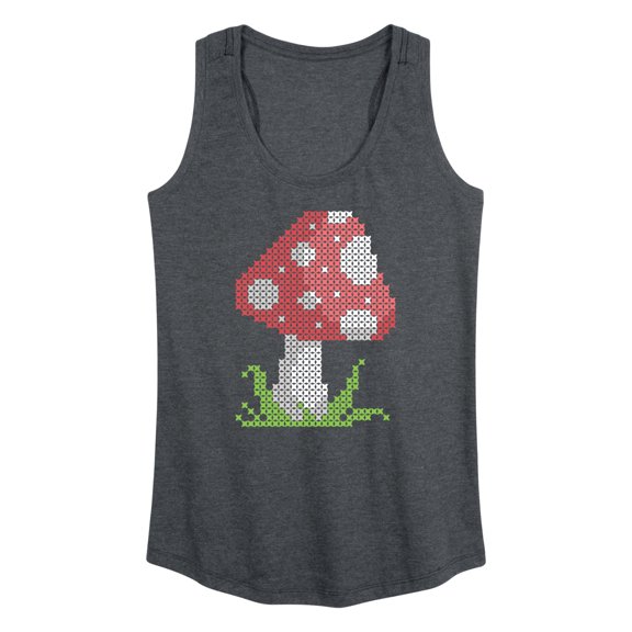 Instant Message - Cross Stitch Mushroom - Women's Racerback Tank Top