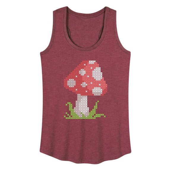 Instant Message - Cross Stitch Mushroom - Women's Racerback Tank Top