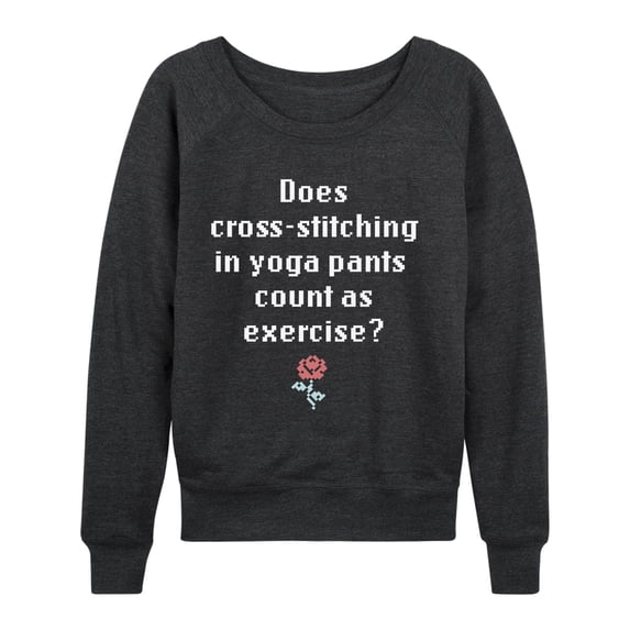 Instant Message - Cross Stitching Yoga Pants - Women's Lightweight French Terry Long Sleeve Shirt