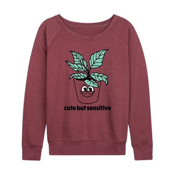 Instant Message - Cute But Sensitive - Women's Lightweight French Terry Long Sleeve Shirt