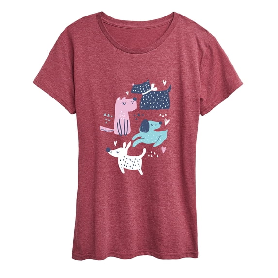 Instant Message - Cute Dog Love Women's Short Sleeve Graphic T-Shirt