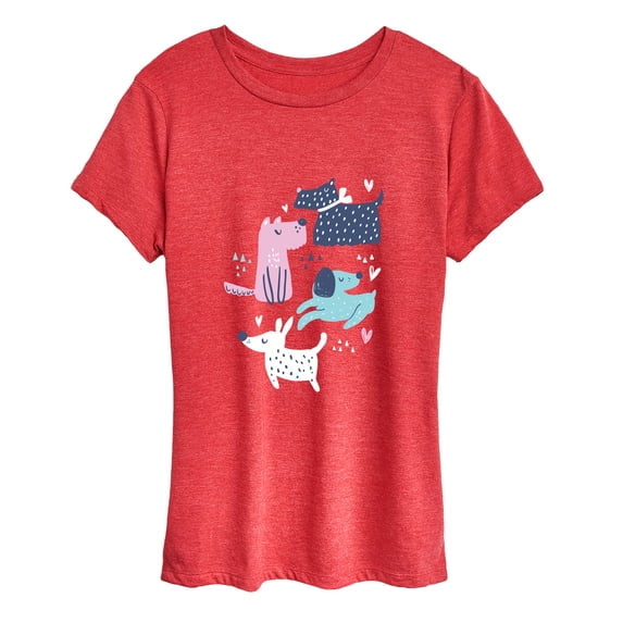 Instant Message - Cute Dog Love Women's Short Sleeve Graphic T-Shirt