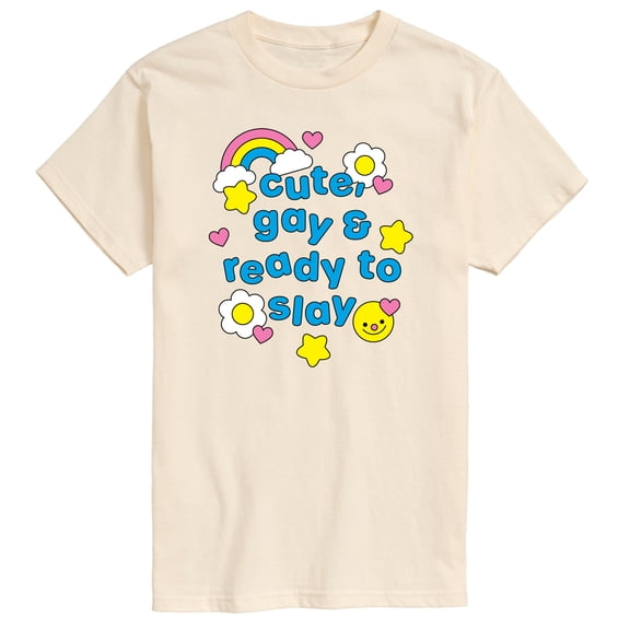 Instant Message - Cute Gay Ready Slay - Men's Short Sleeve Graphic T-shirt