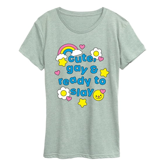 Instant Message - Cute Gay Ready Slay - Women's Short Sleeve Graphic T-shirt
