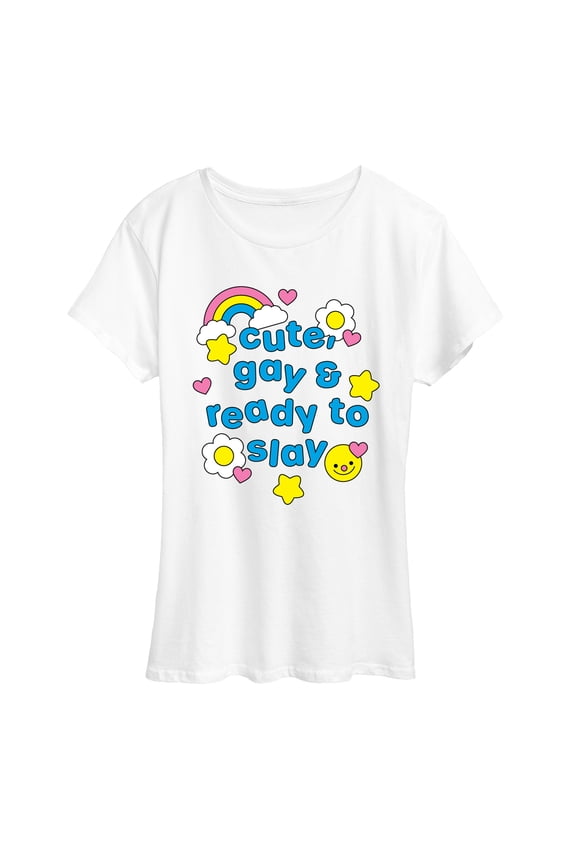 - Cute Gay Ready Slay - Women's Short Sleeve Graphic T-shirt