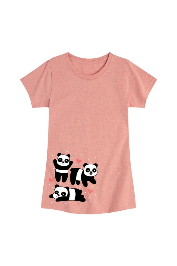 - Cute Pandas - Toddler and Youth Girls Short Sleeve T-Shirt