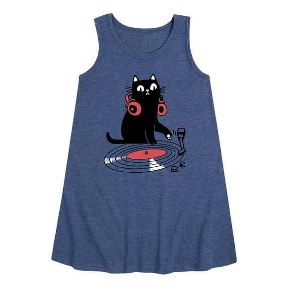 Instant Message - DJ Cat - Toddler & Youth Girls A-line Dress