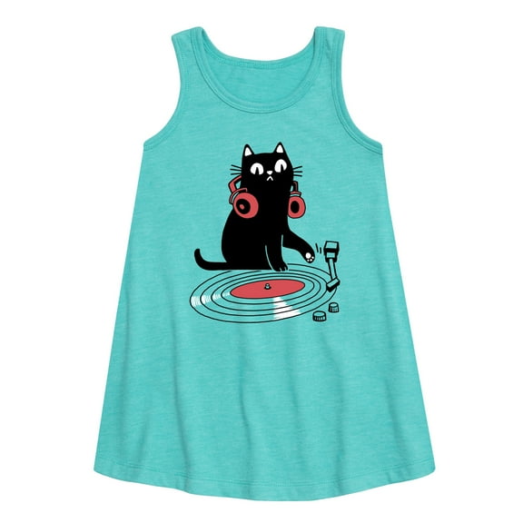 Instant Message - DJ Cat - Toddler & Youth Girls A-line Dress