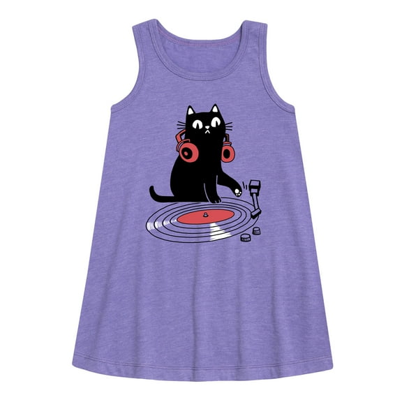Instant Message - DJ Cat - Toddler & Youth Girls A-line Dress