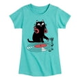 thumbnail image 1 of Instant Message - DJ Cat - Toddler & Youth Girls Short Sleeve Graphic T-Shirt, 1 of 6