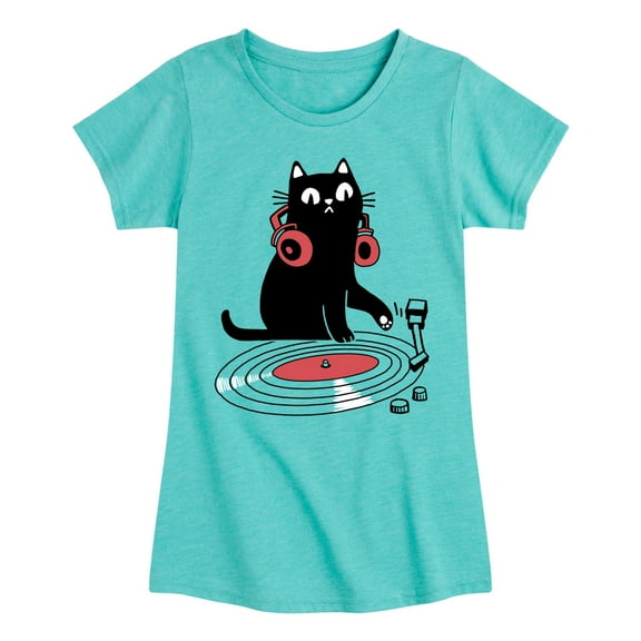 Instant Message - DJ Cat - Toddler & Youth Girls Short Sleeve Graphic T-Shirt