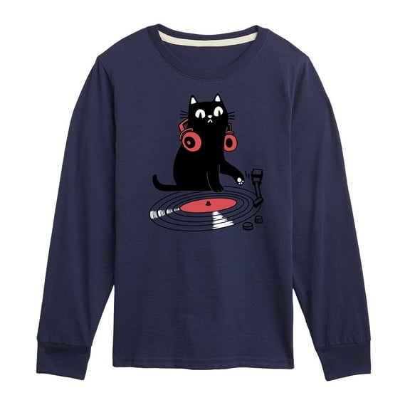 Instant Message - DJ Cat - Toddler & Youth Long Sleeve Graphic T-Shirt