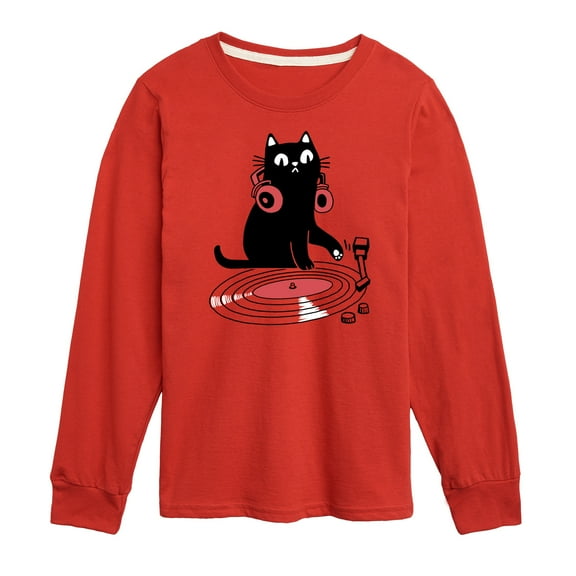 Instant Message - DJ Cat - Toddler & Youth Long Sleeve Graphic T-Shirt