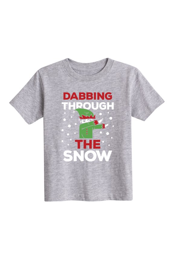 - Dabbing Through The Snow - Toddler Short Sleeve Tee
