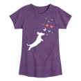 thumbnail image 1 of Instant Message - Dachshund Chasing Butterflies Fitted Short Sleeve Graphic T-Shirt, 1 of 5