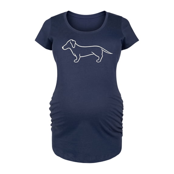 Instant Message - Dachshund Line Drawing - Women's Maternity Scoop Neck Graphic T-Shirt