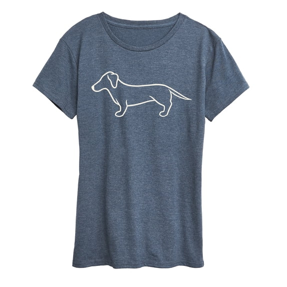 Instant Message - Dachshund Line Drawing Short Sleeve Graphic T-Shirt
