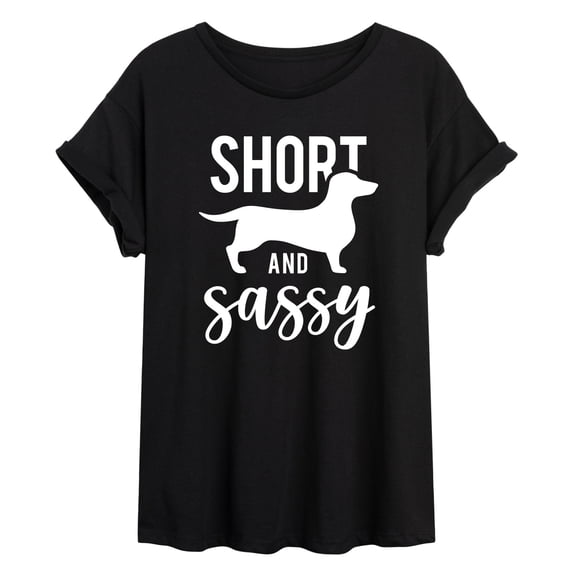 Instant Message - Dachshund Short and Sassy Oversized Graphic T-Shirt