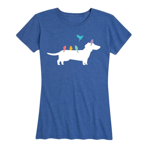 Instant Message - Dachshund With Birdies - Women's Short Sleeve Graphic T-Shirt