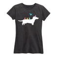 thumbnail image 1 of Instant Message - Dachshund With Birdies - Women's Short Sleeve Graphic T-Shirt, 1 of 5