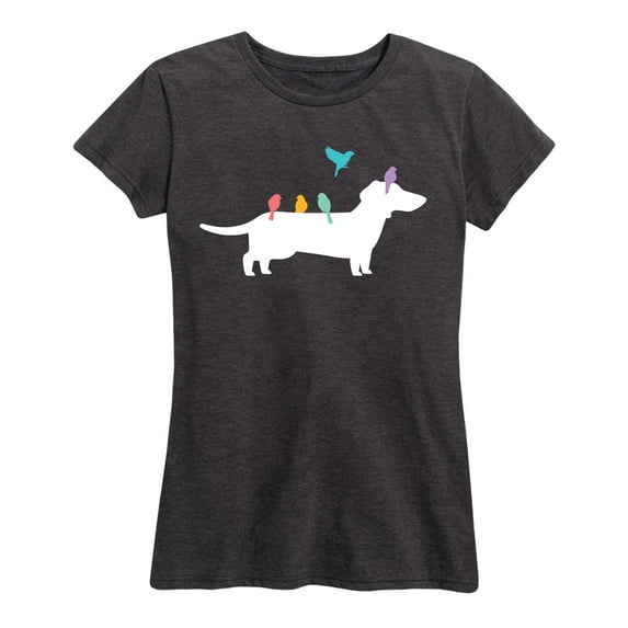 Instant Message - Dachshund With Birdies - Women's Short Sleeve Graphic T-Shirt