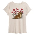 thumbnail image 1 of Instant Message - Dachshund in Poppies Oversized Graphic T-Shirt, 1 of 6