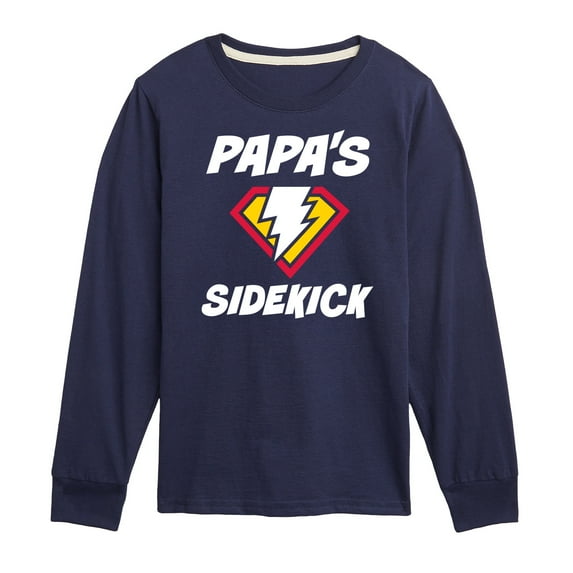 Instant Message - Dad & Son Matching Set - Papa & Sidekick - Men's & Kids Long Sleeve T-Shirt