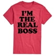 thumbnail image 1 of Instant Message - Dad & Son Matching Set - Who's the Boss - Men's & Kids Short Sleeve Graphic T-Shirt, 1 of 5