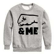 INSTANT MESSAGE - Daddy And Me Fist Bump - Toddler & Youth Crewneck Fleece Sweatshirt