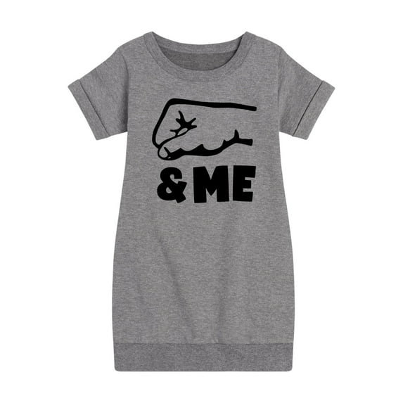 Instant Message - Daddy And Me Fist Bump - Toddler & Youth Girls Fleece Dress