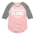 thumbnail image 1 of Instant Message - Daddy's Clone - Toddler & Youth Girls Raglan Graphic T-Shirt, 1 of 5