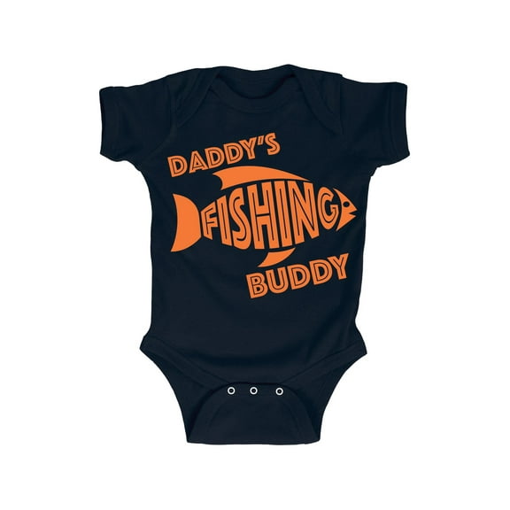 Instant Message - Daddy's Fishing Buddy, Orange - Infant Baby One Piece