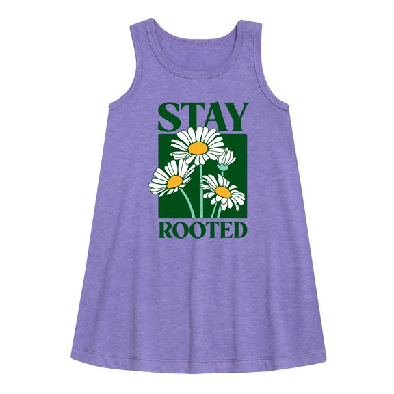 Instant Message - Daisies Stay Rooted - Toddler & Youth Girls A-line Dress