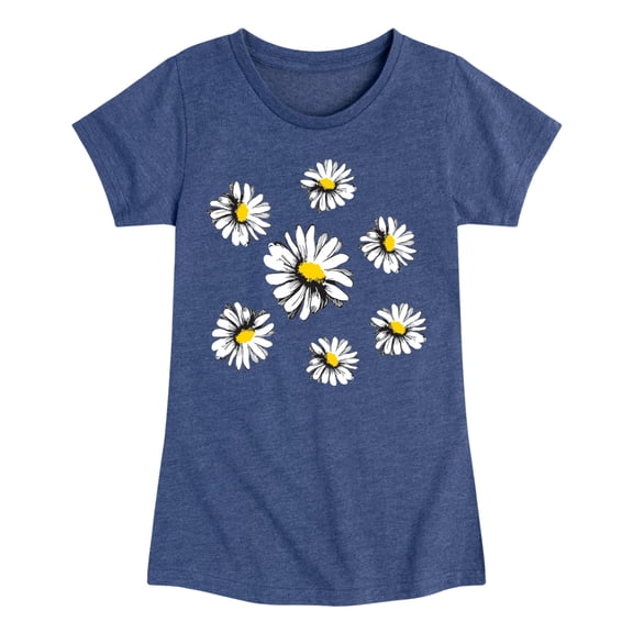Instant Message - Daisies - Youth Girls Short Sleeve T-shirt