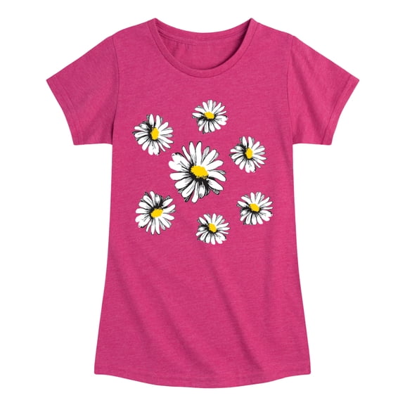 Instant Message - Daisies - Youth Girls Short Sleeve T-shirt