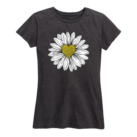 Instant Message - Daisy Heart Drawing - Women's Short Sleeve Graphic T-Shirt