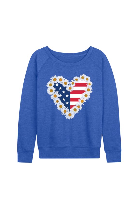 - Daisy Heart USA - Women's French Terry Long Sleeve Pullover