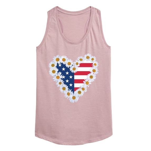 Instant Message - Daisy Heart USA Graphic Racerback Tank