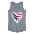 thumbnail image 1 of Instant Message - Daisy Heart USA Graphic Racerback Tank, 1 of 4