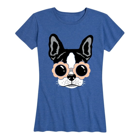 Instant Message - Daisy Sunglasses Dog - Women's Short Sleeve Graphic T-Shirt
