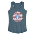 thumbnail image 1 of Instant Message - Daisy Usa Flag  - Women's Racerback Tank Top, 1 of 6