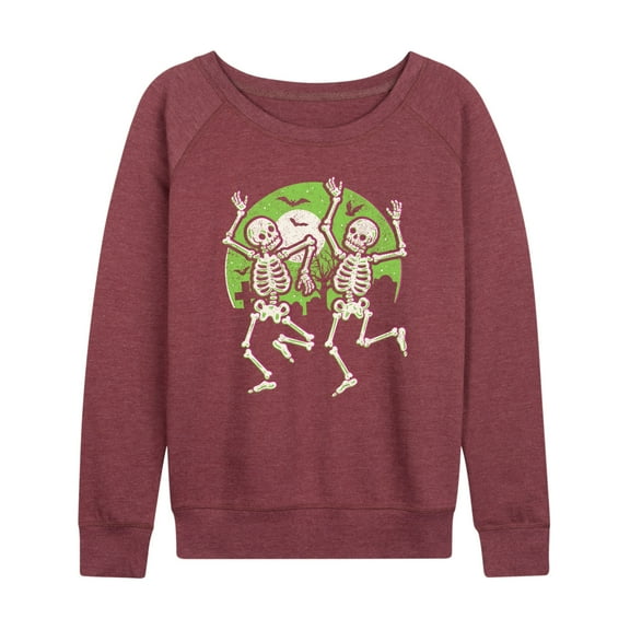 Instant Message - Dancing Skeletons - Women's Lightweight French Terry Long Sleeve Shirt