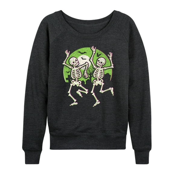 Instant Message - Dancing Skeletons - Women's Lightweight French Terry Long Sleeve Shirt