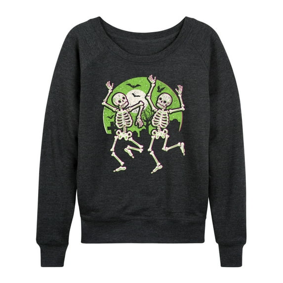 Instant Message - Dancing Skeletons - Women's Lightweight French Terry Long Sleeve Shirt