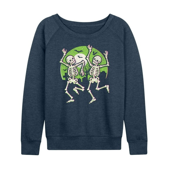 Instant Message - Dancing Skeletons - Women's Lightweight French Terry Long Sleeve Shirt