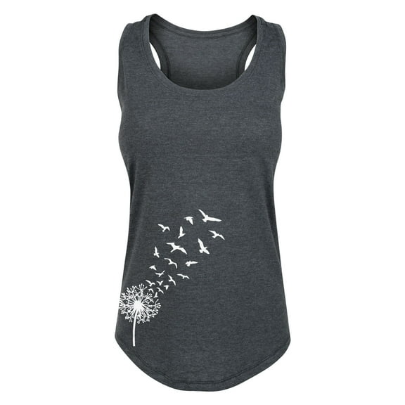 Instant Message - Dandelion Birds Bottom Side - Women's Racerback Tank