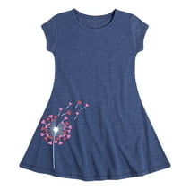Instant Message - Dandelion Hearts - Girls Fit And Flare Cap Sleeve Dress