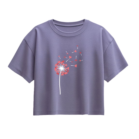 Instant Message - Dandelion Hearts - Youth Girls Boxy T-Shirt