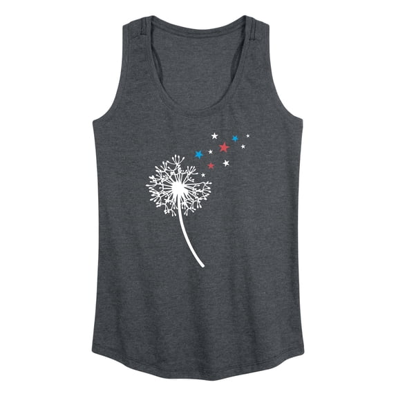 Instant Message - Dandelion With Stars Graphic Racerback Tank