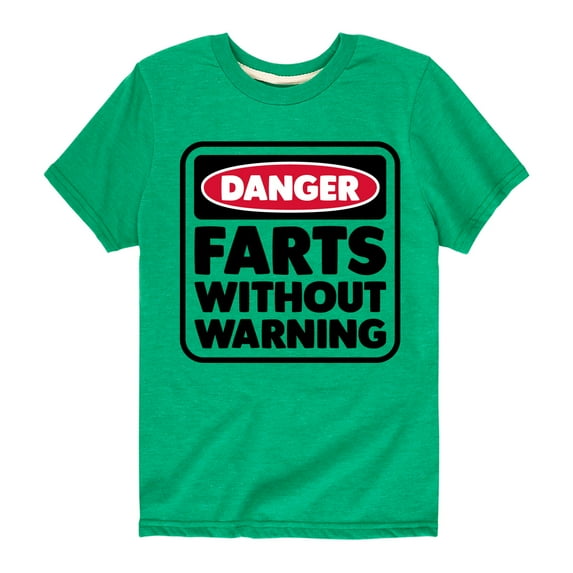 Instant Message - Danger Farts Without Warning - Toddler And Youth Short Sleeve Graphic T-Shirt